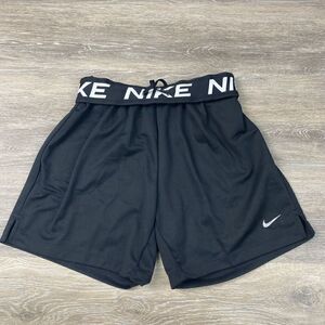Nike Dri Fit Womens XS Attack Fitness Shorts Mid Rise DX6024-010 Roll Band Black